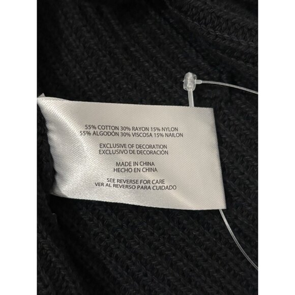 Gap Open Chunky Knit Black Sweater Cardigan Mid Length Women Large - Picture 8 of 11